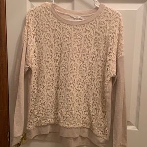 Blu pepper long sleeve lace shirt